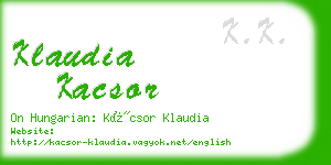 klaudia kacsor business card